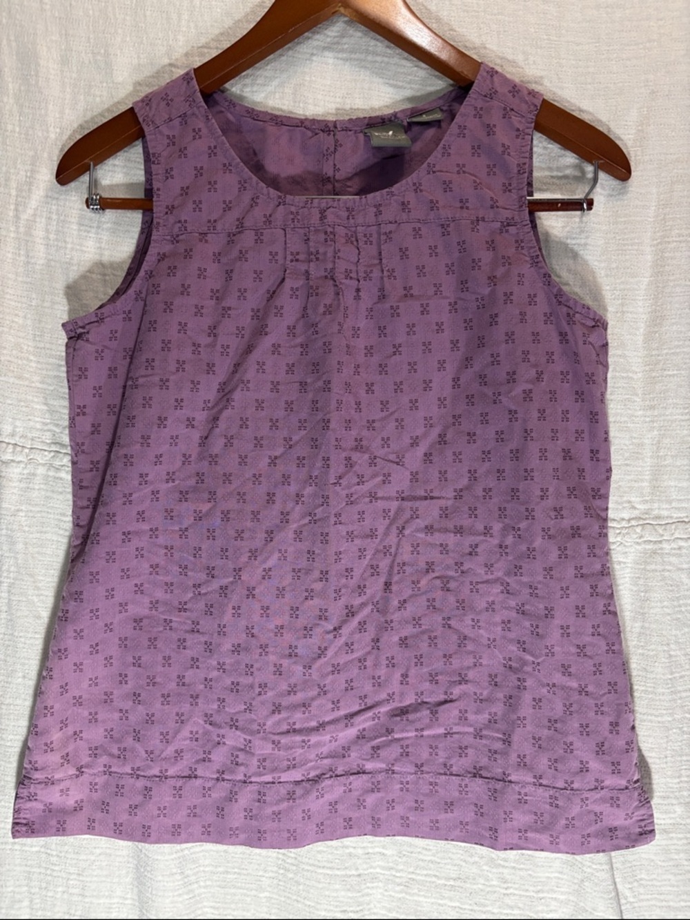 White Sierra Purple Eyelet Sleeveless Tank Top Cotton blend
